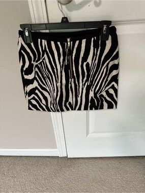 H&M Zebra-Patterned Mini Skirt - Black and White
